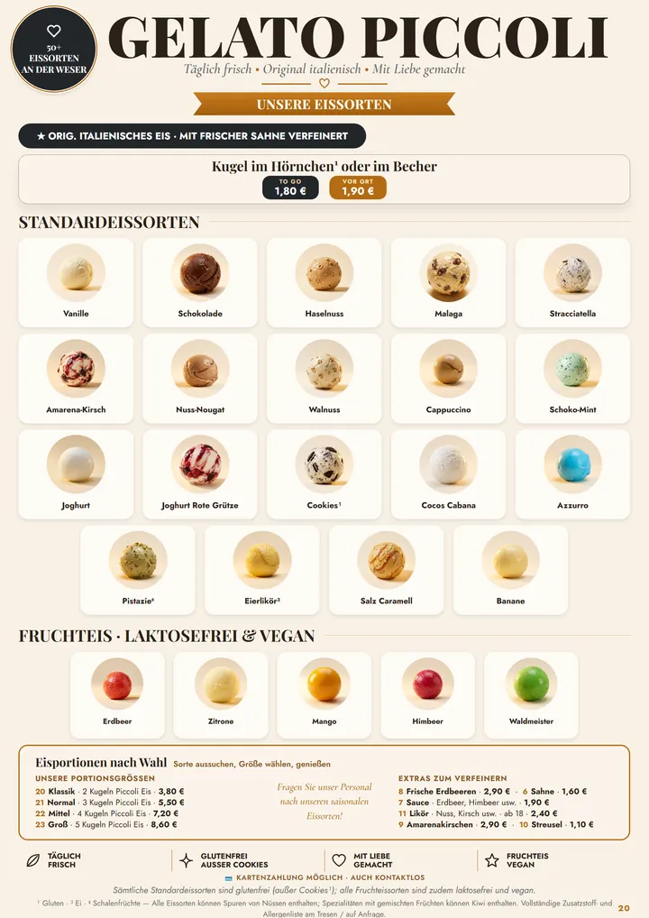 Seite Eissorten portionen