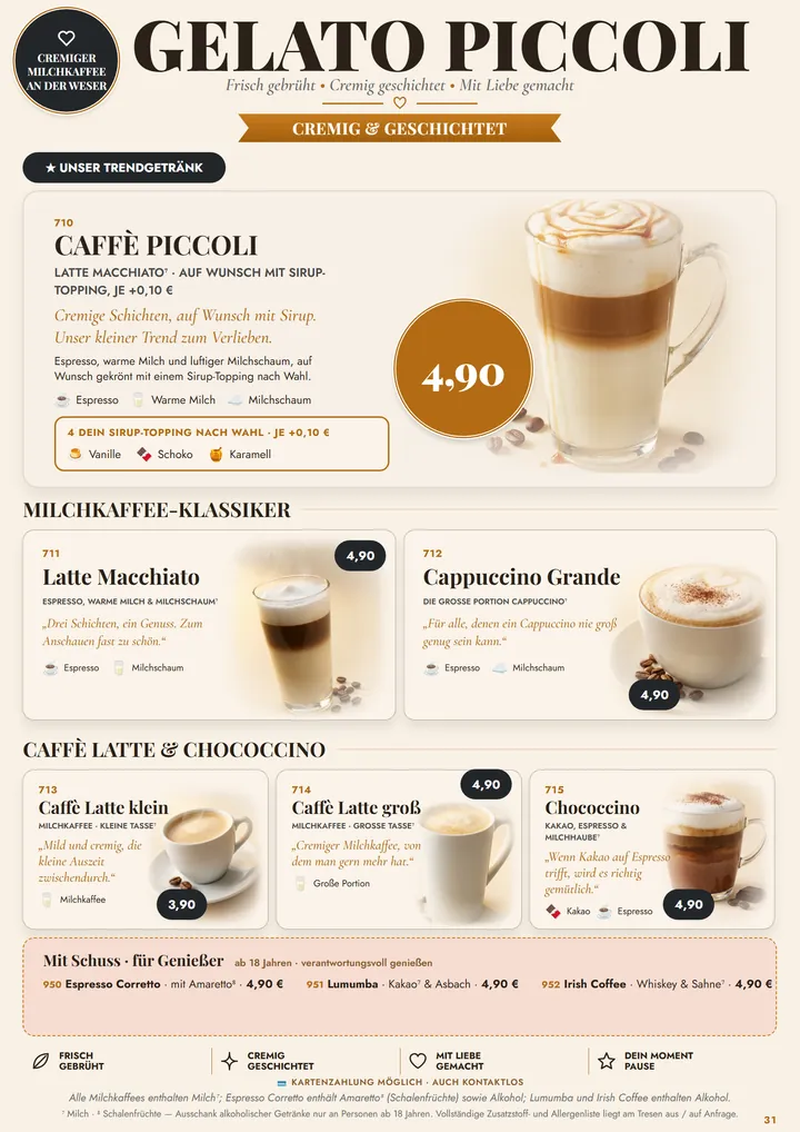 Seite Milchkaffee