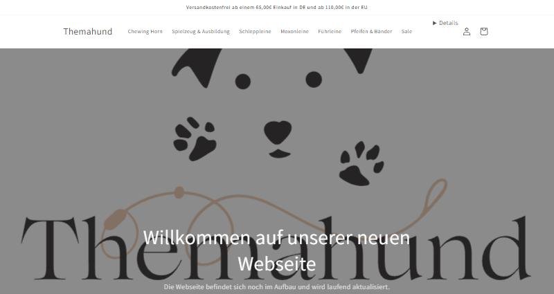 Bisherige Startseite von themahund.de